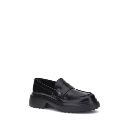 Black Rubber Platform Loafers