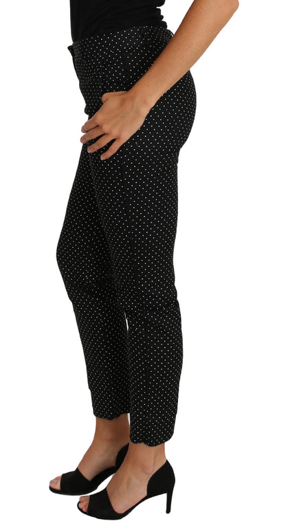 Elegant Polka Dot Cropped Trousers