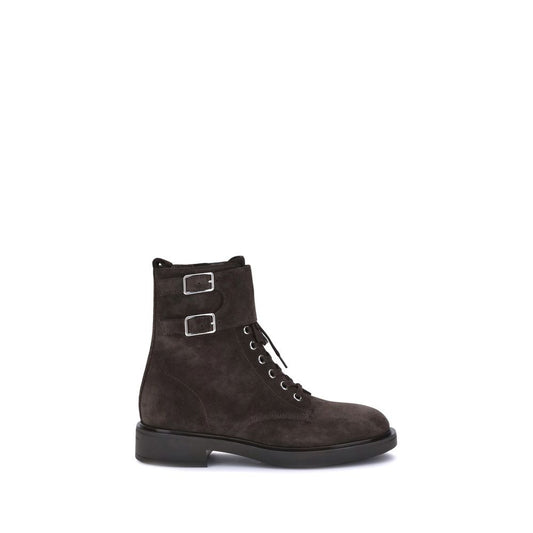 Brown Calf Leather Bos Taurus Lace-Up Boots