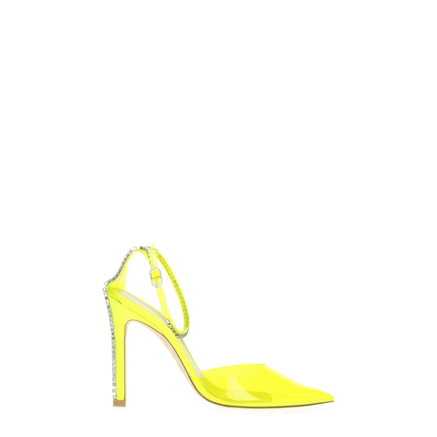 Yellow Pvc Stiletto Heel Sandals