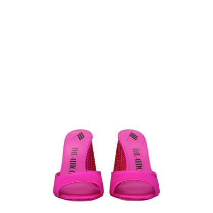 Pink Satin Platform Sandals