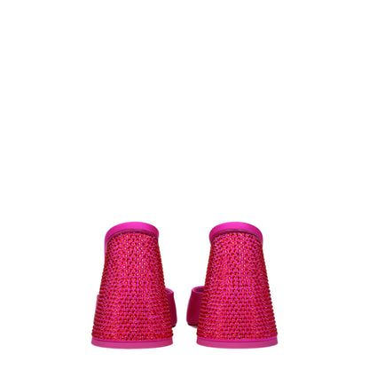 Pink Satin Platform Sandals