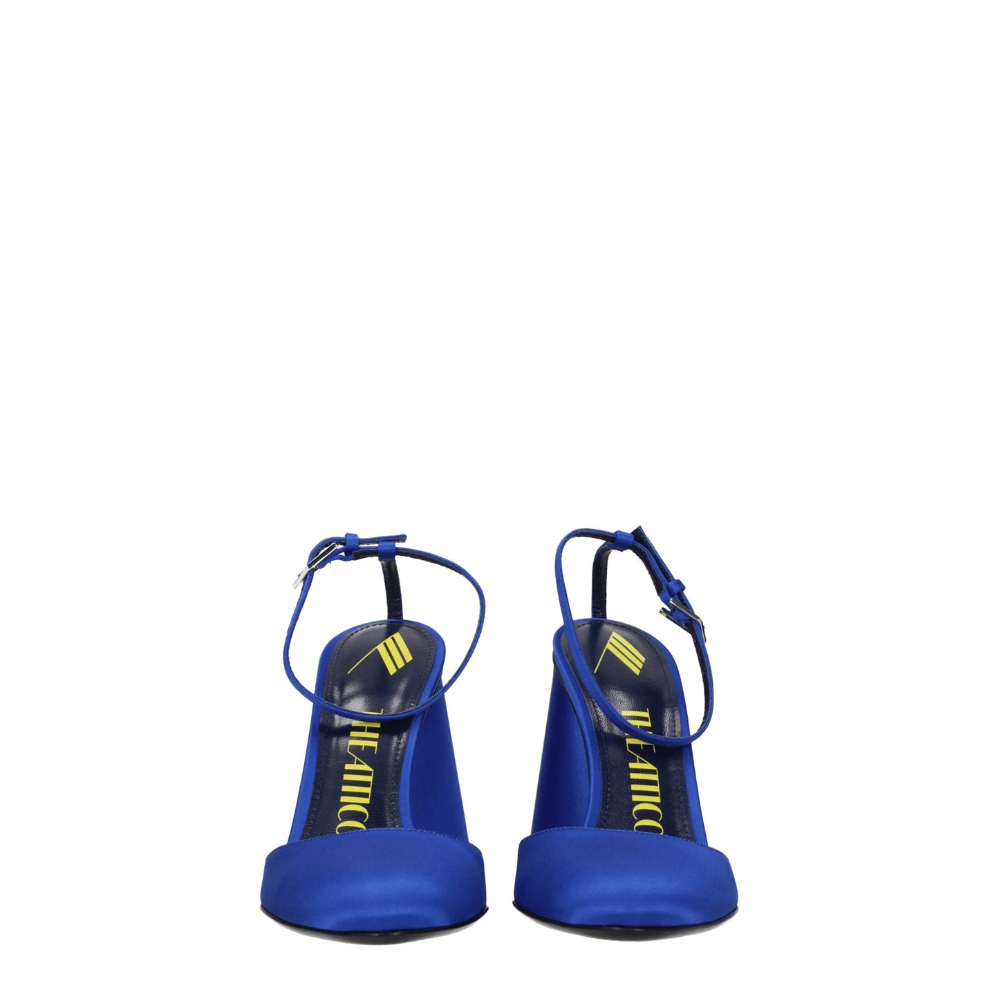 Blue Satin Platform Sandals