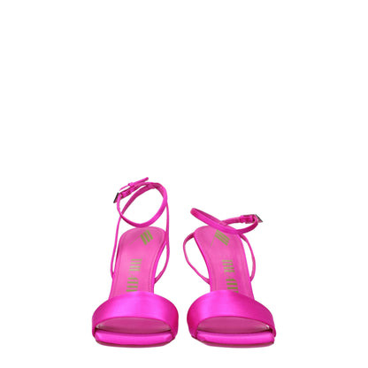 Pink Satin Platform Sandals