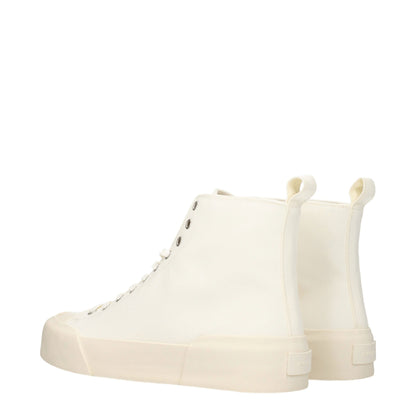 Beige Fabric High Top Sneakers