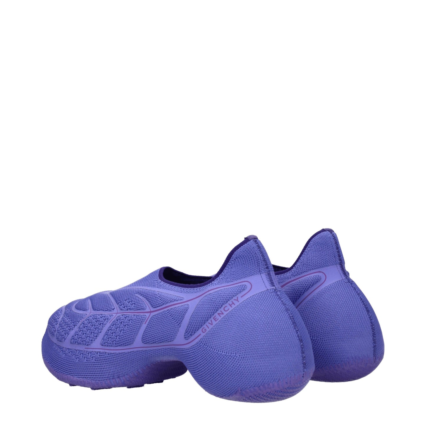 Purple Fabric Slip-On Loafers