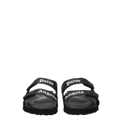 Black Leather Slippers