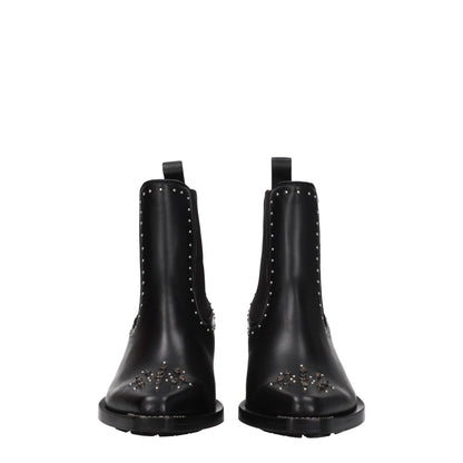 Black Leather Ankle Boots