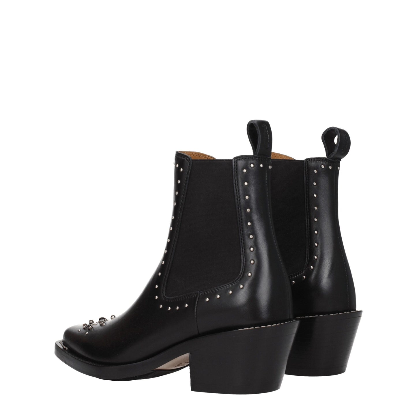 Black Leather Ankle Boots