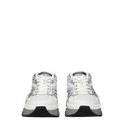 White Fabric Athletic Sneakers