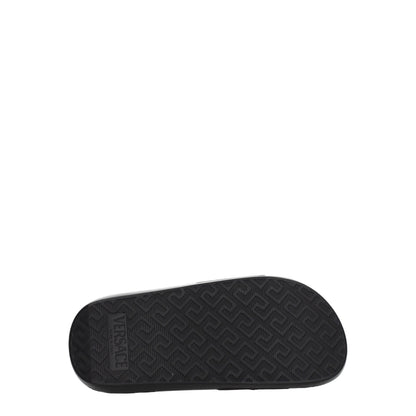 Black Leather Slippers