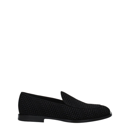 Black Velvet Slip-On Loafers