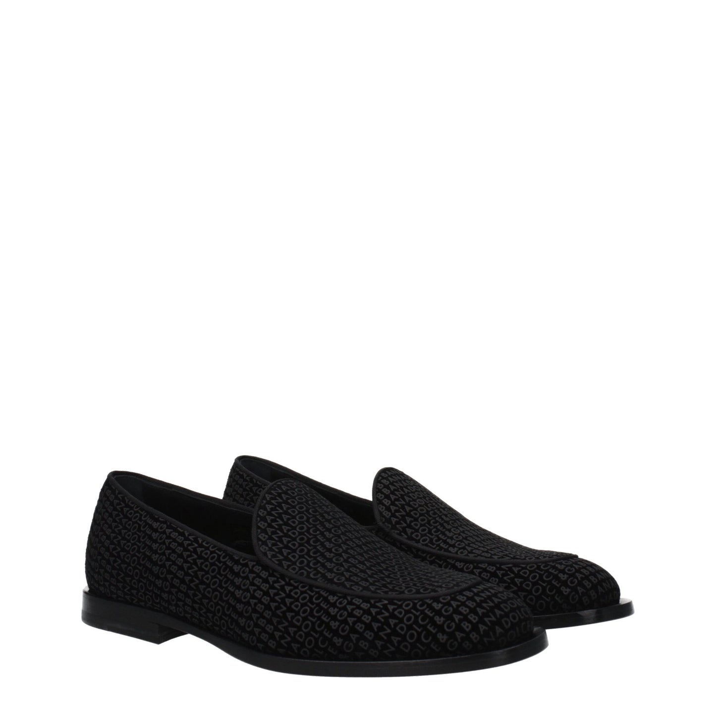 Black Velvet Slip-On Loafers