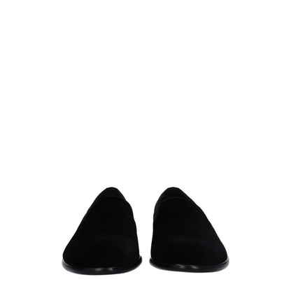 Black Velvet Slip-On Loafers