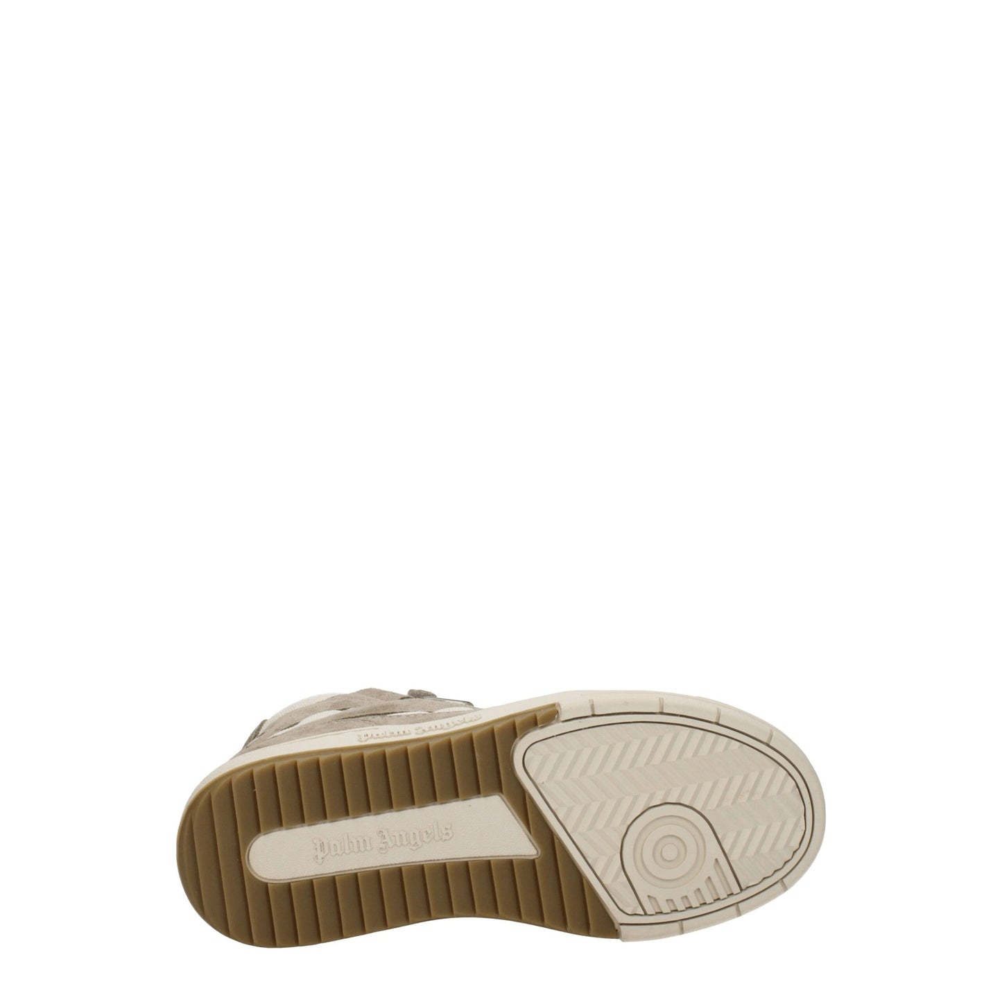 Beige Leather High Top Sneakers