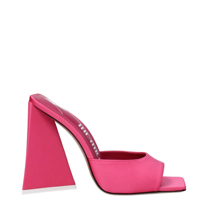 Pink Fabric Platform Sandals