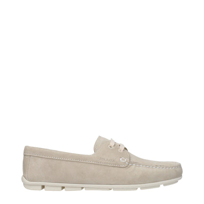 Gray Leather Slip-On Loafers