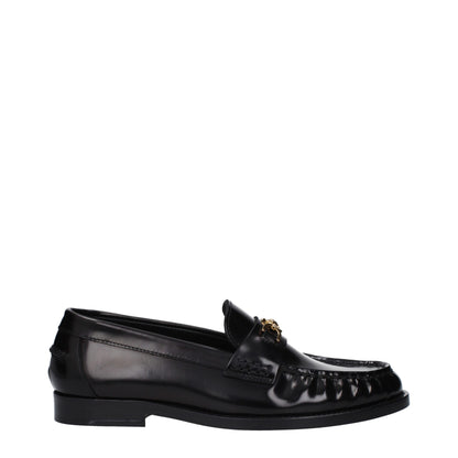 Black Leather Slip-On Loafers