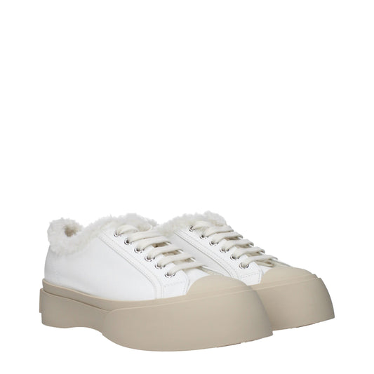 White Leather Low Top Sneakers