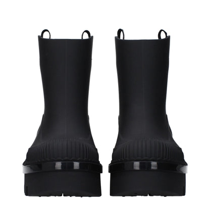 Black Cotton Ankle Boots