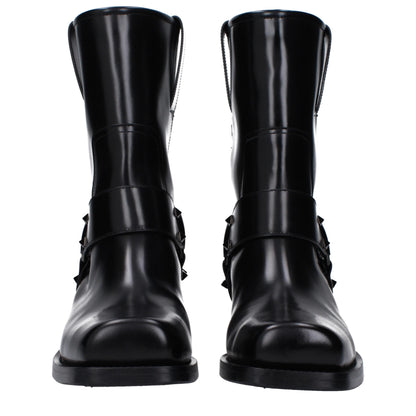 Black Leather Ankle Boots