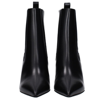 Black Leather Ankle Boots