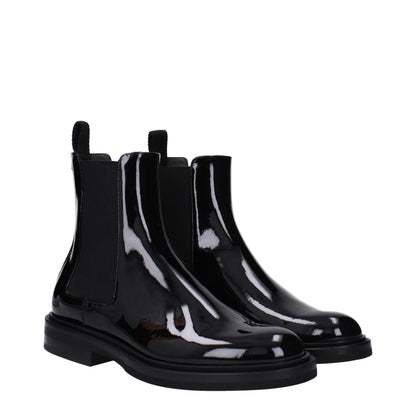 Black Leather Ankle Boots