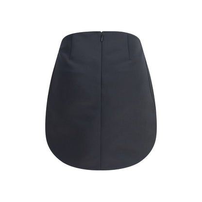 Black Polyester Mini Skirt