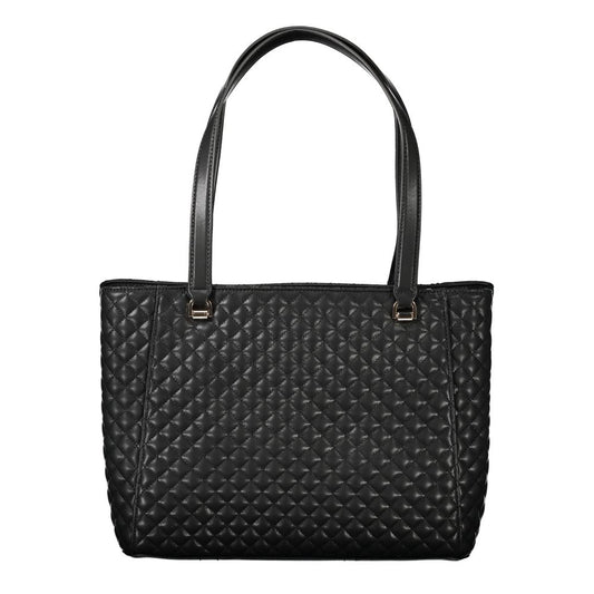 Black Polyurethane Women Handbag