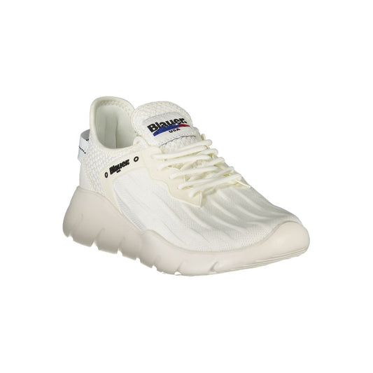White Polyester Men's Sneaker