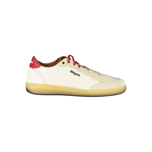 White Polyurethane Men Sneaker