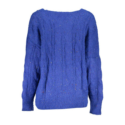 Blue Acrylic Women Sweater