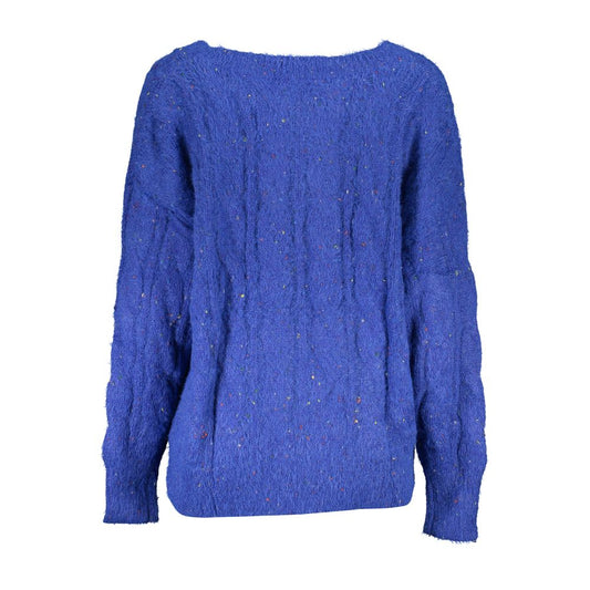 Blue Acrylic Women Sweater