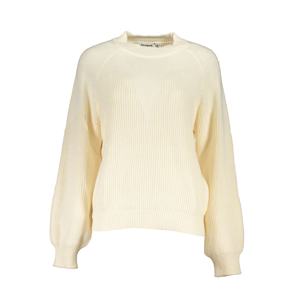 White Polyester Women's Sweater