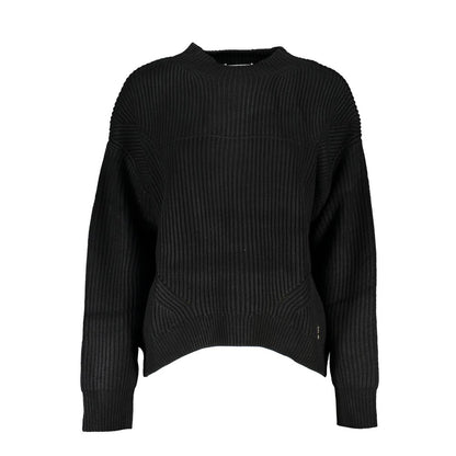 Black Acrylic Women's Turtleneck Sweater