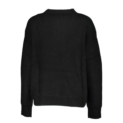 Black Acrylic Women's Turtleneck Sweater
