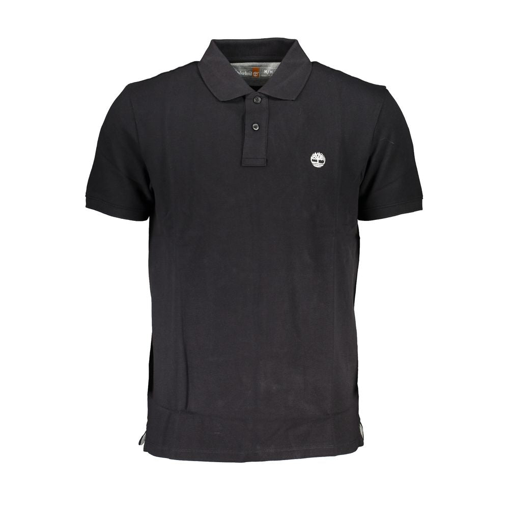 Black Cotton Men Polo Shirt