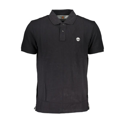 Black Cotton Men Polo Shirt