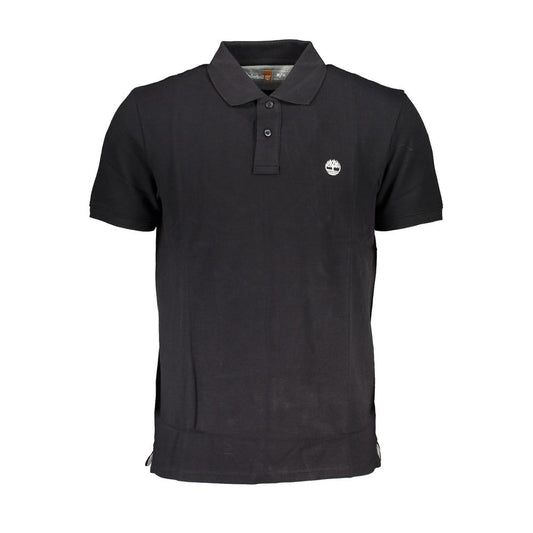 Black Cotton Men Polo Shirt