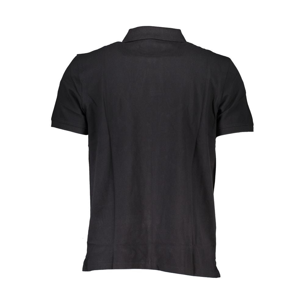 Black Cotton Men Polo Shirt