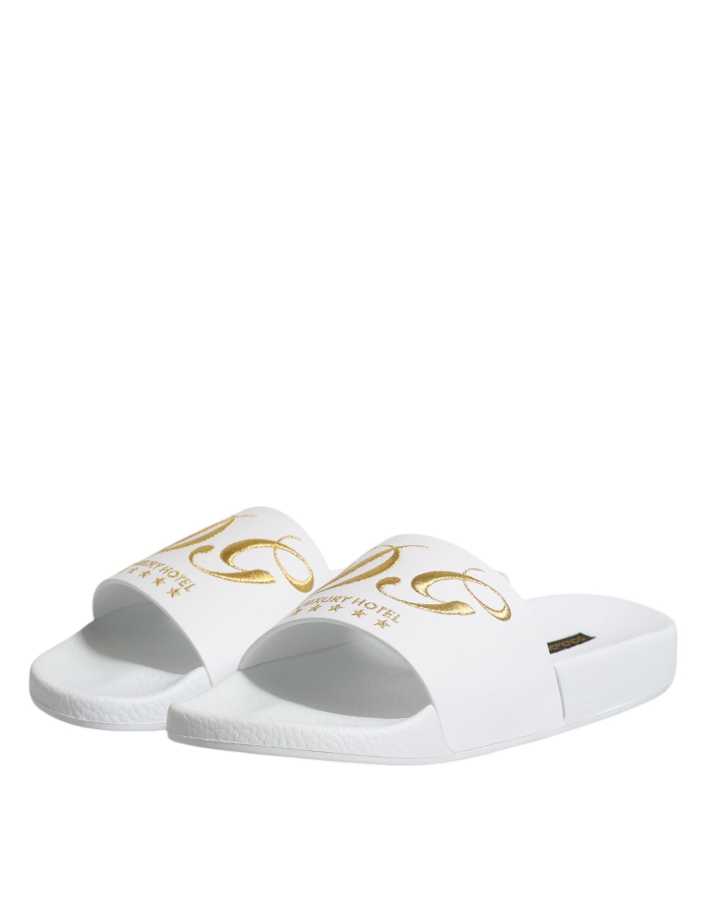 White Leather Slides Sandals Beachwear Shoes