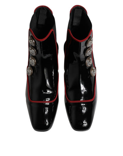 Black Jackie Buttoned Chelsea Boots Shoes