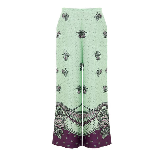 Green Silk Casual Pants