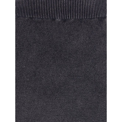 Gray Cotton Mini Skirt