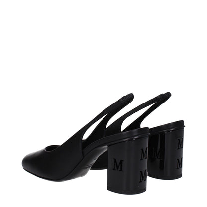Black Leather High Heel Pumps