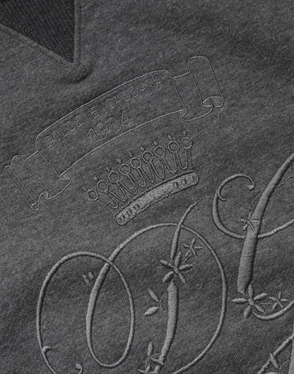 Gray DG Logo Embroidered Pullover Sweater