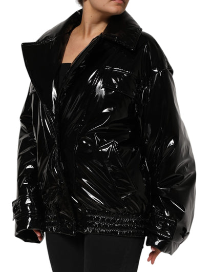 Polyester Black Quilted Puffer Coat  Jacket