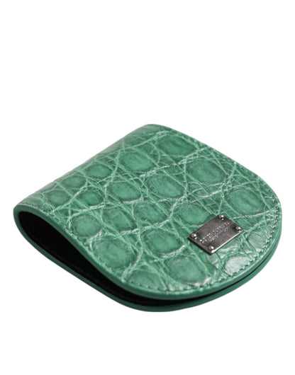 Green Exotic Skin Coin Condom Case Holder Pocket Wallet