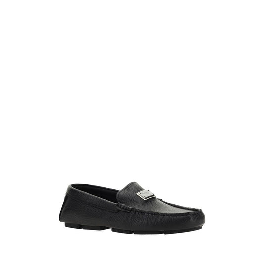 Black Rubber Slip-On Loafers