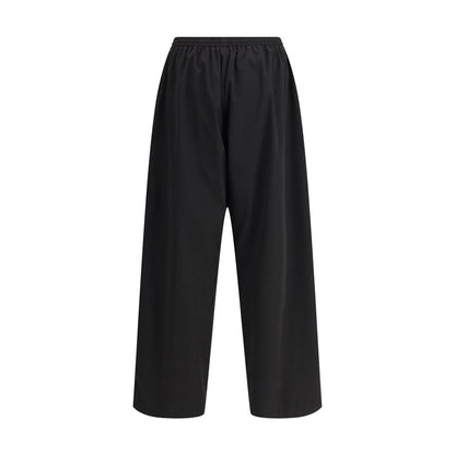 Black Polyester Casual Pants